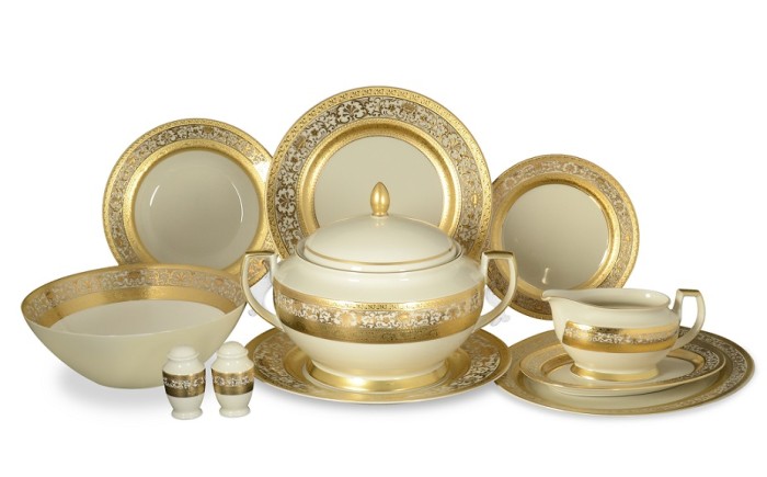 Falkenporzellan Royal Gold Cream столовый сервиз на 6 персон 27 предметов