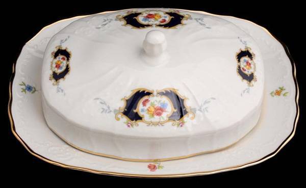 Масленка на 250гр "Синий глаз" Bernadotte - чешский фарфор