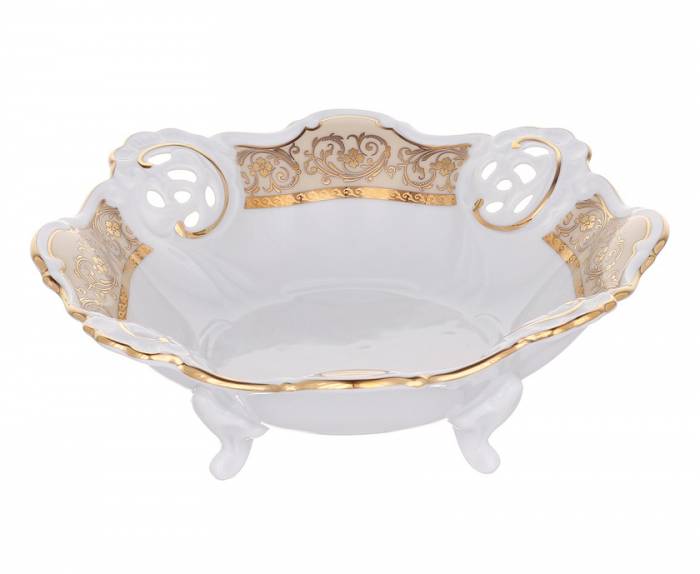 Bavaria Porcelain Крем конфетница 21см на 3х ножках 