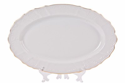 Bernadotte - Овальное белое блюдо 36 см Бернадот Белый  Блюдо овальное 36см