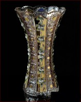 Хрусталь с Золотом Смальта ваза для цветов 31см 02426