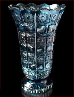 Хрусталь Цветной Снежинка Азур ваза для цветов 31см
