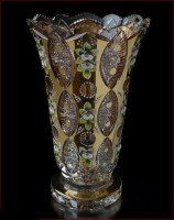 Хрусталь с Золотом Смальта ваза для цветов 31см 02404
