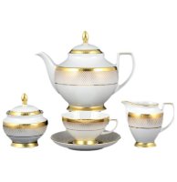 Falkenporzellan Rio White Gold чайный сервиз на 6 персон 15 предметов