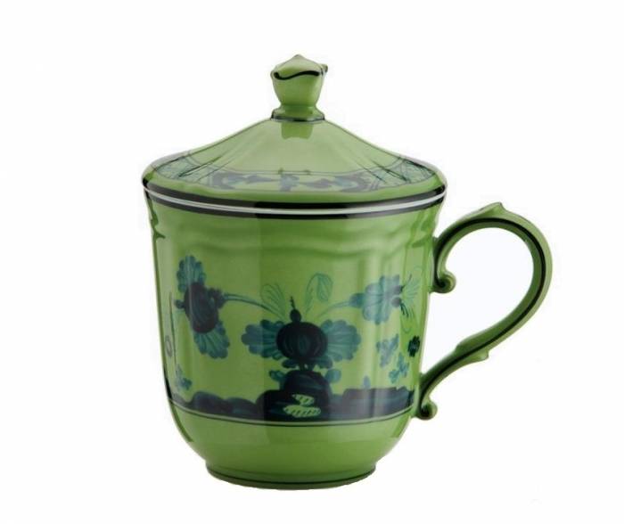 Ginori «Malachite» ​Кружка 400 мл с крышкой — итальянский премиальный фарфор