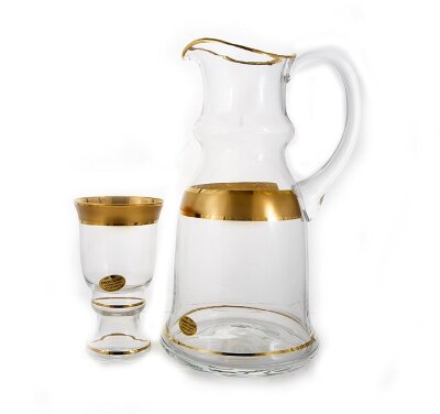 Золотая Полоса кувшин 1,5л и 6 стаканов 200мл Золотая Полоса кувшин 1,5л и 6 стаканов 200мл 