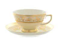 Falkenporzellan Imperial Constanza Creme Gold набор 6 чашек 250мл с блюдцами для чая