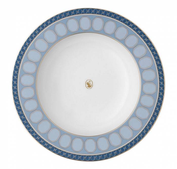 Тарелка 24см глубокая Rosenthal «Swarovski Signum Azure» — немецкий премиальный фарфор