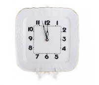Бернадот Белый с Золотой отводкой часы квадратные 26 см
