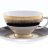 Рио Блек Голд - чайные пары 250мл - Falken Porselan Rio black gold набор 6 чашек 220мл с блюдцами для чая