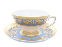 Falkenporzellan Imperial Blue Gold набор 6 чашек 250мл с блюдцами для чая
