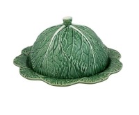 Бордалло Cabbage Зеленая блюдо с крышкой 35см
