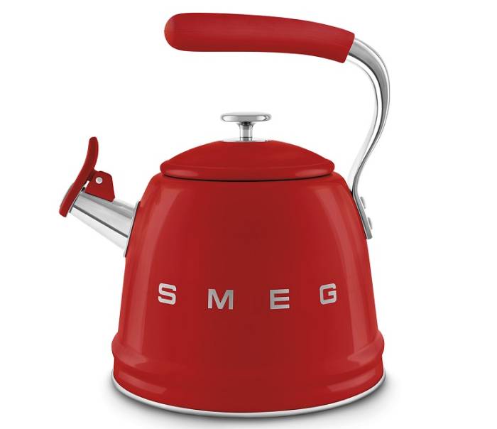 SMEG Италия Кпасный чайник со свистком 2,3л   