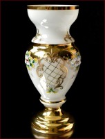 Белая Лепка Смальта ваза для цветов 31 см Амфора