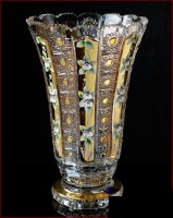 Хрусталь с Золотом Смальта ваза для цветов 36см 02425