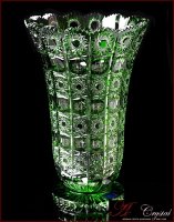 Хрусталь Цветной Снежинка Зеленый ваза 31см для цветов