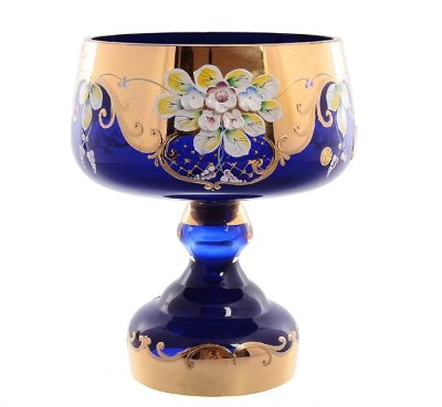 Синяя Лепка Смальта ваза для конфет 18 см Синяя Лепка Смальта ваза для конфет 18 см 14107