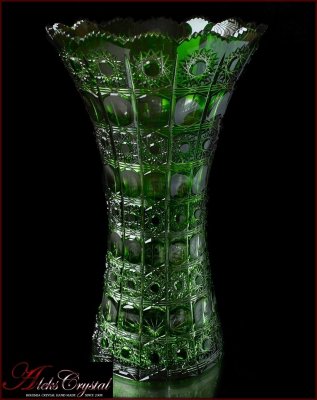 Хрусталь Цветной Снежинка Зеленый 31см ваза для цветов Хрусталь Цветной Снежинка Зеленый 31см ваза для цветов 